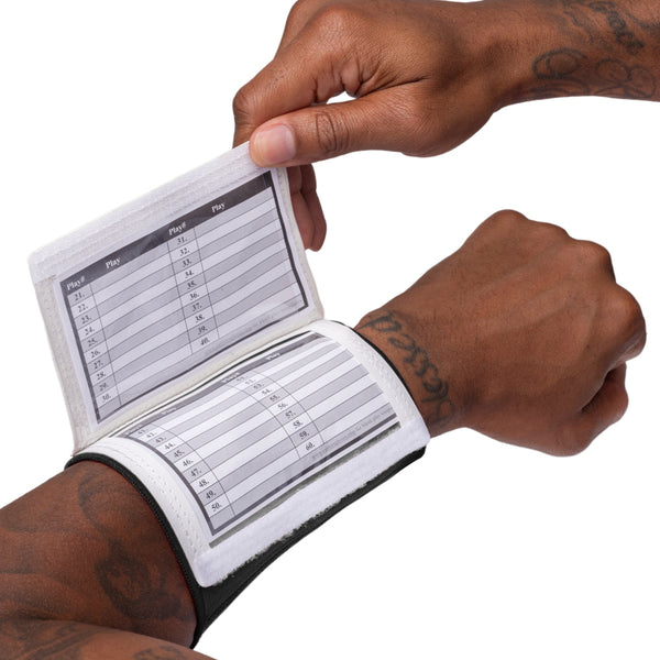 Cutters Triple Playmaker Football Wristcoach, Black, Adult & Youth - Black / Youth-OSFM